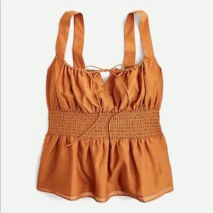 Smocked-waist Tank in Silk-cotton Voile